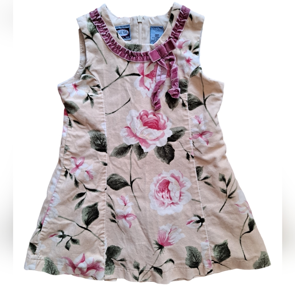 Koala Kids floral lined dress with a bow, 48 m EUC